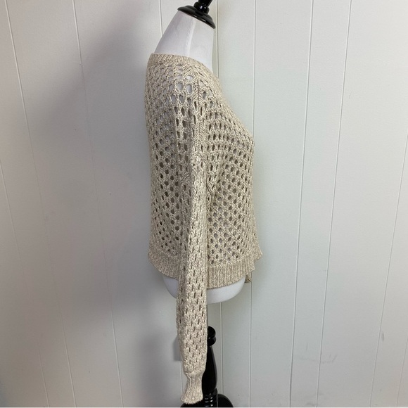 Roller Rabbit Beige Sweater Crewneck Pullover Loose Open Knit Boxy Fit Sz. Small - Picture 8 of 12
